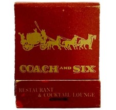 Coach And Six Restaurant Vintage Matchbook Marlborough Mass Full Unused ... - $19.99