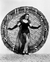 Donna Reed Sexy Pose In Lace In Front Of Clock 16X20 Canvas Giclee - £55.87 GBP