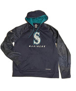 Seattle Mariners Majestic Therma Base Blue Pullover Hoodie Mens Large/L LKWOT - $29.28