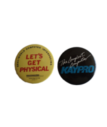 Vtg Lot 2x Button Badge PinbackThe Compleat Computer Kaypro Let&#39;s Get Ph... - $9.50