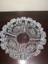 Vintage Crystal Glass Ashtray With Rose Design Larger Size - £8.51 GBP