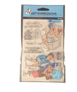 ART IMPRESSIONS Rubber Stamp Clear Acrylic Stamp Set Aged Wine Divas - £13.25 GBP