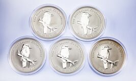 Lot of 5 2005 Australia Silver 1oz Kookaburra (BU Condition) KM# 883 - €543,28 EUR