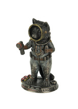 Bronze Finished Frogman Cadet Navy Diver Raccoon Statue - $46.52