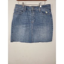 Old Navy Denim Mini Skirt 10 Womens Distressed Raw Hem Blue Summer Casua... - $25.96