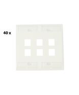 LOT OF 40 COMMSCOPE Faceplate Kit  2-gang 6 port  white 1-2111013-3 - €42,98 EUR