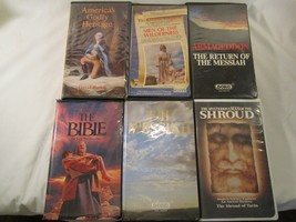 Vhs 6 Lot Christian Films The Bible The Shroud Armageddon The Messiah [12B3] - $26.88