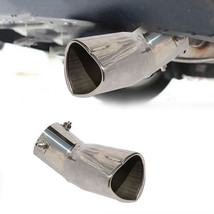 Silver Heart Shaped Stainless Steel Car Exhaust Pipe Muffler Tip Cover Trim Bend - £21.92 GBP