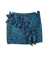 Teal Zara Ruffled Mini Skirt Patterned Size Small Womens Cocktail Dress - $846.43 MXN