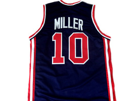 Reggie Miller #10 Team USA Men Basketball Jersey Navy Blue Any Size image 5