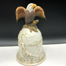 VINTAGE BALD EAGLE FIGURINE statue sculpture fine porcelain bell folk ar... - £15.44 GBP