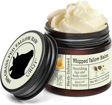Beef Tallow for Skin - Organic Grass-Fed Whipped Beef Tallow and Honey Balm - $28.99