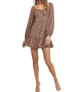Lush Jillian Floral Babydoll Dress Size M Black Red Tie Back Boho Fall A... - €21,60 EUR