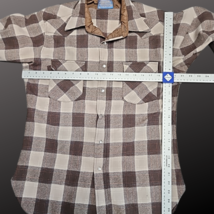Vintage Pendleton Mens High Grade Brown Plaid 100% Virgin Wool Shirt Size Medium image 6