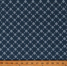 Cotton Sheryl Johnson Flowers Floral Dots Blue Fabric Print by Yard D182.14 - £10.23 GBP