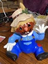 Rare Vintage Ceramic Halloween Scarecrow Jack O Lantern Gare Inc Mold 19... - $22.77