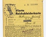 Vierte Reichskleiderkarte Fourth Reich Clothing Card 1944 Ration Stamps - $17.82