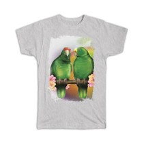 Parrot Airbrush : Gift T-Shirt Bird Nature Artistic Art Pastel Watercolor Animal - £14.38 GBP