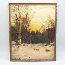 Original Peinture Acrylique Forêt Paysage Encadré - £182.86 GBP