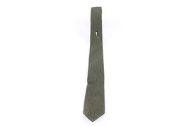 Vtg 20s 30s Resilient Construction Striped Geometric Skinny Neck Tie Green USA - £31.11 GBP