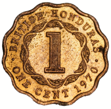 British Honduras cent, 1970~Scalloped~Free Shipping - £3.90 GBP