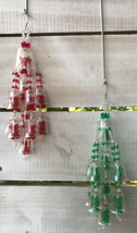 2 Vtg Chandelier Kitsch Christmas Ornaments Beaded Creamer/Communion? cups as is - £23.29 GBP