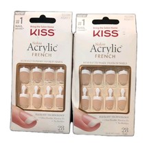 Lot of 2 Kiss Salon Acrylic French Nails, Short 28 Nails ea Pkg 62286 - ... - $12.00