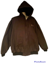 Tri-Mountain Buckeye Chocolate Brown Hooded Zip Up Work Jacket 4XL Pockets New - £31.64 GBP