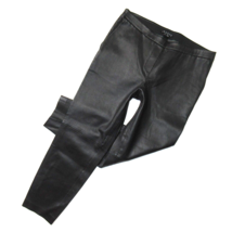 NWT Theory Thaniel in Black Brim Leather Stretch Pull-on Slim Crop Pants... - $128.70