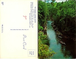 New York(NY) Ausable Chasm Boat Ride Cliff Side View Trees Vintage Postcard - £7.37 GBP