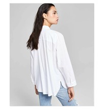 And Now This Women M White Long Sleeve Patch Pocket Button Down Shirt NWT CN60 - £17.80 GBP