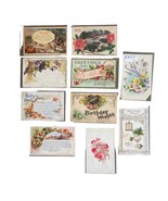 Antique Postcards Holidays Junk Journal Art Lot Of 10 Blank Posted Embos... - $276.80 MXN