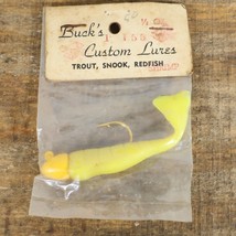 NOS Buck&#39;s Custom Lures Fish Tail Swimmer Soft Lure Jig Yellow Head 1/2oz - $7.13