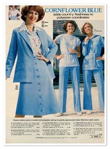 Montgomery Wards Cornflower Blue 70s Fashions Vintage 1977 Print Magazine Ad - £7.57 GBP