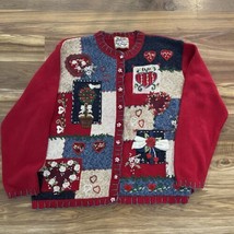 Vintage Heirloom Collectibles Ugly Christmas Sweater Cardigan Women’s XXL 2XL 2X - £26.38 GBP