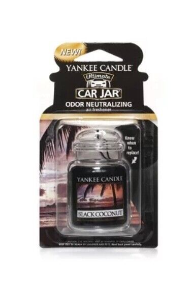 Yankee Candle, Car Jar Ultimate Hanging Air Freshener, Black Coconut, Qty 1 - $9.95