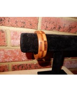 Wood bangle bracelet checkerboard pattern two tone boho vintage - €10,52 EUR