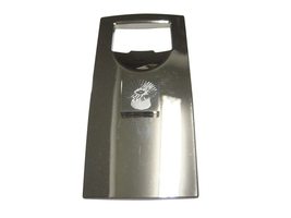 Silver Toned Square Etched Sea Anemone Bottle Opener - £24.03 GBP