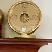 Howard Miller Weather Station Brass Clock Barometer Thermometer Japan Sk... - $153.26