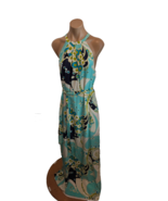 FRANCIS - Christian Francis Roth Blues &amp; Multicolor Print Maxi Halter Dr... - $99.99