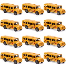 DUNRIOG 12 Pack Pull Back Bright Yellow School Bus Toys, 3.2&quot; Die-cast Metal Fri - $41.56