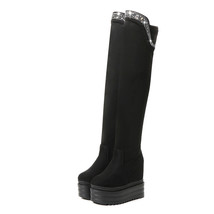 Winter 13cm Hate High Thick-soled Stretch Fleece Inner Increase Women&#39;s Boots Rh - £61.33 GBP