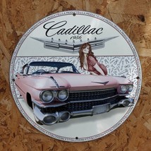 Vintage 1956 Cadillac Automobile Manufacturer Company Porcelain Gas & Oil Sign - £98.36 GBP