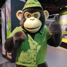 Green Chimpanzee mascot costume character dressed with a Vest and Headbands - £968.20 GBP