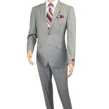 Men RENOIR suit Solid Two Button Business or Formal Slim Fit 202-2 Light gray image 15