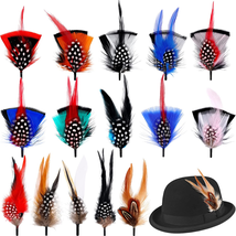 15 Pcs Hat Feathers Assorted Natural Feather for Hats Colorful Real Feathers Acc - £11.49 GBP