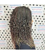 Wavy Curls Small Box Braids Handmade Lace Closure Curly Braided Wig 16 I... - $158.95