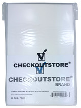 CheckOutStore Crystal Clear Current Age Thick Comic Book Bags /w Backing Boards - £16.18 GBP+