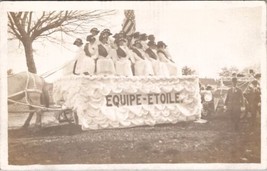 Parade Float Women Equipe-Etoile Women ACA Hats RPPC American Flag Postcard A30 - £16.36 GBP