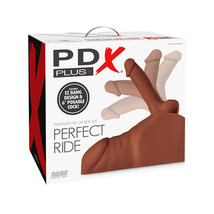 PDX Plus Perfect Ride Anal Masturbator With 6 in. Posable Dildo Brown - £252.57 GBP